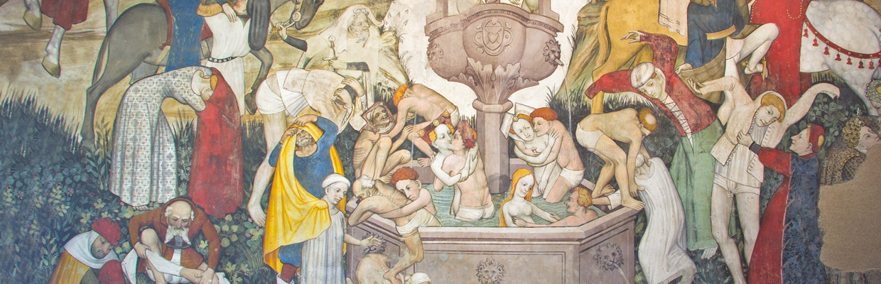 Fontana della giovinezza affresco del castello di Manta